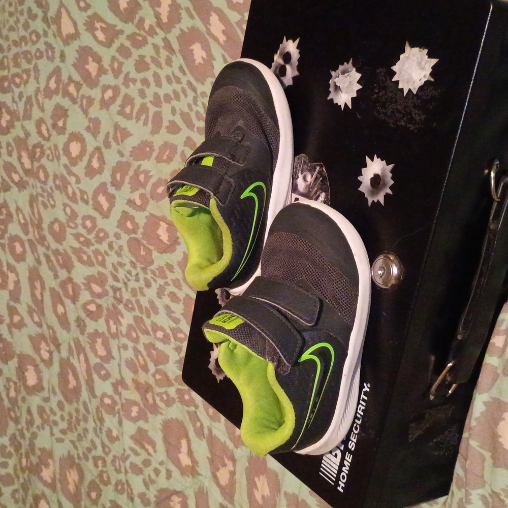 Nike Navy and Lime Sneakers